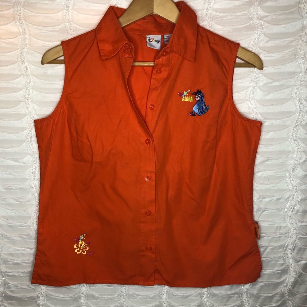Disney Sleeveless Orange Eeyore Shirt